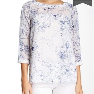 Sam Edelman | Key Hole Back Print Blouse